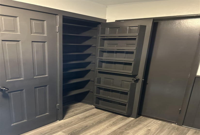 Pantry in utility beside kitchen
